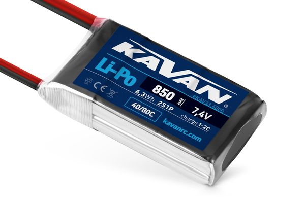 Hovedbilde Kavan LiPo 2S 850mAh 40/80C 